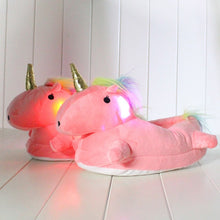 Load image into Gallery viewer, Light Up Unicorn Slippers